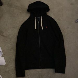 Polo zip up hoodie black